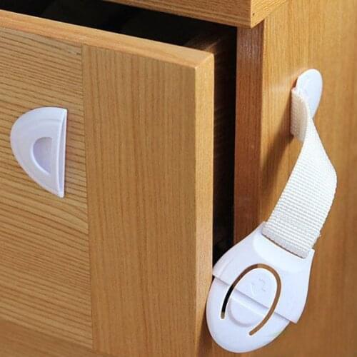 1pc/5pcs/10pcs Safety Lock Drawer Door Safety Locks Cabinet Cupboard Toilet Kids Safety Care Plastic Locks Straps Baby Protector