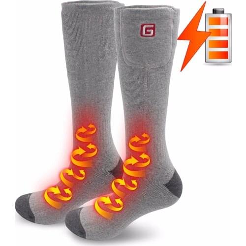 Winter Sports Socks 2.4V New Year Gift Heat Knee High Stockings Battery Heating Foot Warming Cotton Electric Heated Socks