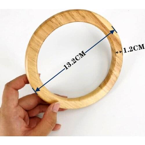 1 pair Round shaped Wooden Handle Replacement DIY Purse Handbag Bag Handles Ring Portable Bag Strap Tote Bag Accessories