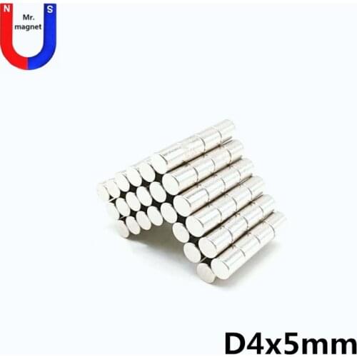 100/500/2000pcs 4x5 mm magnet round cylinder 4x5 magnet strong rare earth magnetic material 4*5 permanent magnets NdFeB fridge