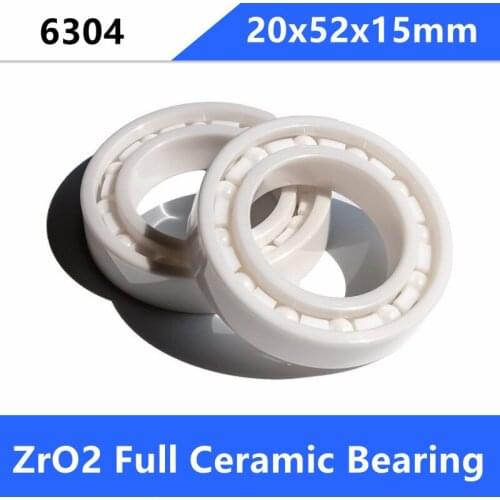 2/6pcs 6304 full Ceramic ball bearing 20x52x15 mm Zirconia ZrO2 ceramic bearings 20*52*15mm