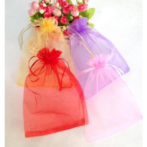 200pcs/lot 10 sizes 20 colors Jewelry Packing Drawable Organza Bags Wedding/Christmas Gift Bags / gift box Pouches Candy bags