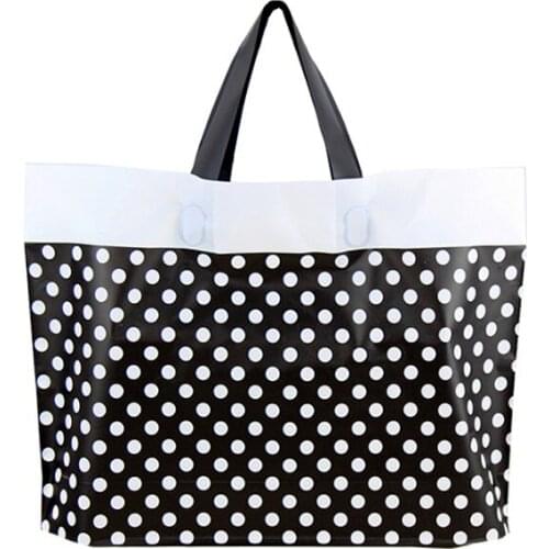 2018 New 200pcs Black Polka dot Plastic gift bags,plastic shopping bag 35*8*25cm