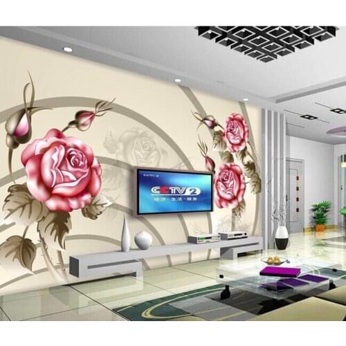Custom flowers wallpaper 3D, retro rose murals for the living room bedroom TV background wall waterproof papel de parede