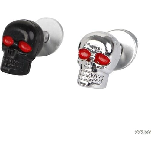4PCS Useful Motorcycle Chrome Skull License Plate Frame Bolts Screws Caps Fastener Nuts Bolts Nails Screws-Y11
