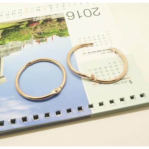 50mm Golden Album Open Rings Binder Hoop Binding Ring Hinged Clip Keychain Loose-leaf Scrapbook Buckle Large Book Circle 75/93mm