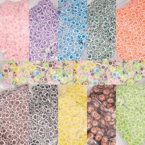 30g Cat Dog Animal Paw shape Polymer Clay Slices Sprinkles For Slimes Filling Charms Fluffy Mud DIY Craft Handcraft Accessory