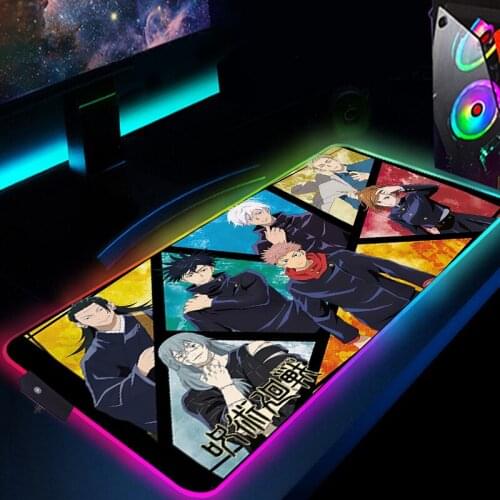 RGB Anime Jujutsu Kaisen Large XL 900x400 Gaming Mouse Pad Computer Gamer CS GO Keyboard Mouse Mat Desk PC Accessories Mousepad