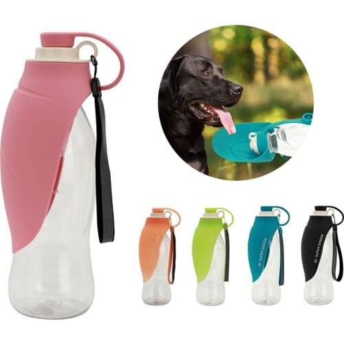 580ml Dog Pet Drinking Bottle Sports Leaf Type Portable Water Feeder Dispenser for Dog Cat Puppy Travel Pet Supplies Dog