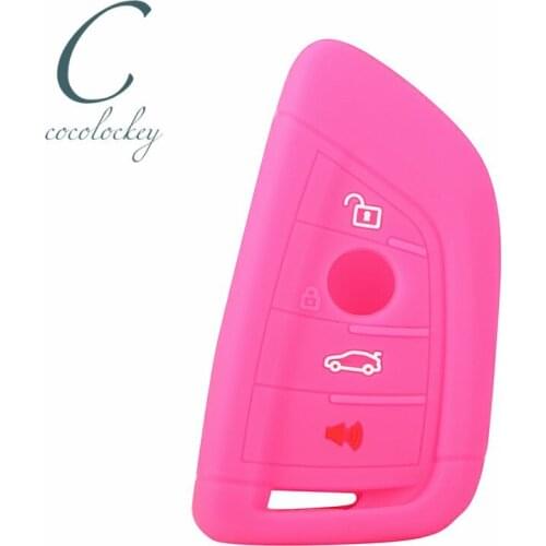 Cocolockey Silicone Car Key Case Cover for BMW 1 2 5 Series 218i X1 F48 X3 X4 X5 X6 F15 Car Key Remote Protect Cover 4 Buttons