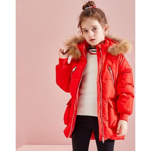 2021 Kids Boys Coats for Girls Outerwear Duck Down Jacket Children Clothing Thickened Fur Collar Jacket Fashion Garment