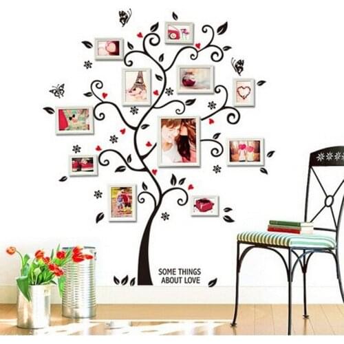 Love Tree Wall Stickers Living Room Bedroom Photo Frame Wall Glass Window Decoration Removable Art Home Wallpaper
