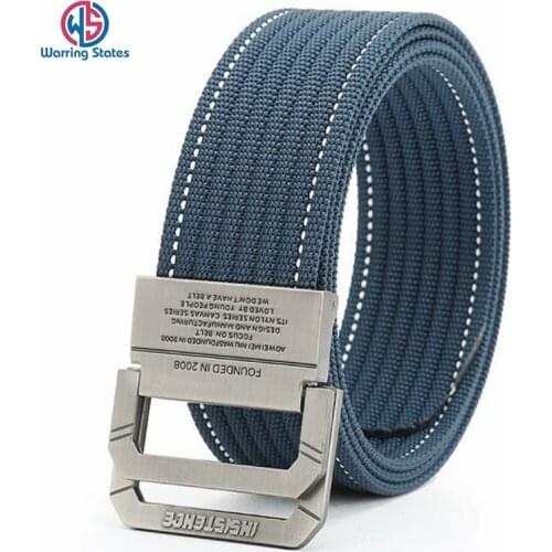 Nylon men canvas belt army tactical belts sale Man Outdoor sport double buckle woven Nylon canvas cowboy pants belt