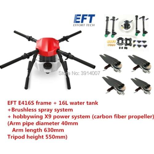 EFT E410S E416S Agricultural spray drone frame 40MM pipe diameter belt Hobby w ing X9 Power System