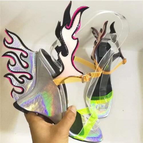 Flame Wings Gladiator Sandals Woman New Luxury Brand Wedges High-heeled Ladies Shoes Summer High Heel Pumps Women Sandalen Dames