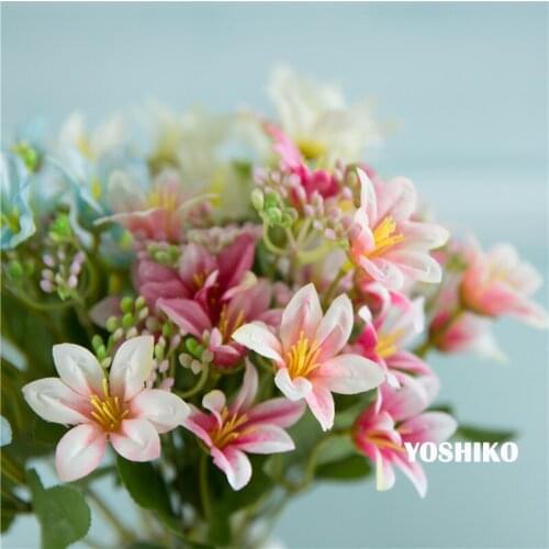 18heads/1 bundle 30cm Silk lily Bride bouquet for Christmas home wedding stage decoration fake plants artificial flowers