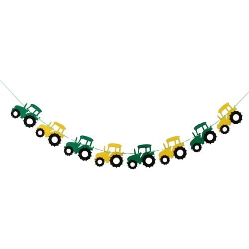 Lovely Tractor Car Felt Banner Pennant Kindergarten Nursery Kids Room Hanging Decor 3 Meters for Festive & Party Supplies