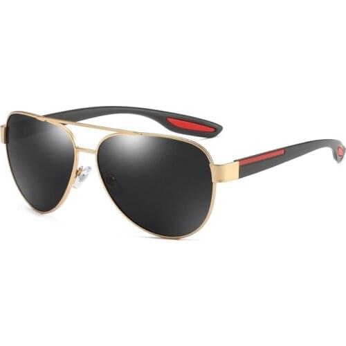 Logorela Design Polarized Sunglasses Men Vintage Pilot Frame Retro Sun Glasses Pilot TR90 Elastic Leg glasses UV400 JM0014