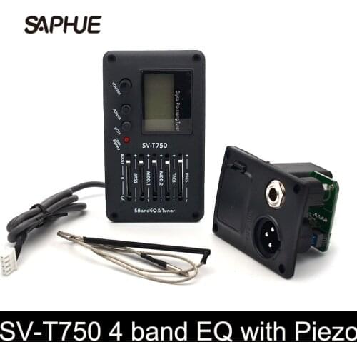 SV-T750 5 Band EQ Equalizer with Tuner Guitar pickup Acoustic Guitar Bass EQ Preamp with Digital Procedding Tuner