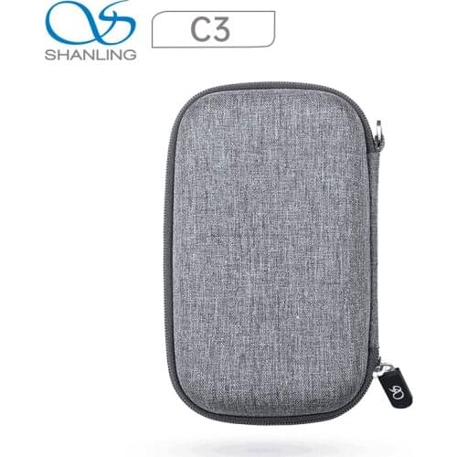 SHANLING C3 Cloth storage Box Large space For M0/M1/M5S player Earphones Portable Pressure Box zipper storage Bag with mesh bag