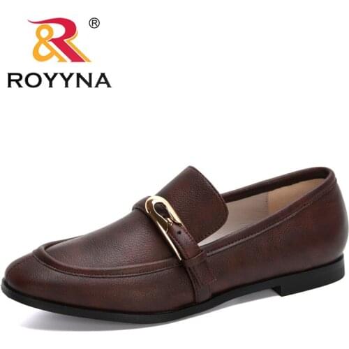 ROYYNA 2020 New Designers Casual Pumps Women Leather Shoes Party Wedding Shoes Ladies Low Heel Shallow Shoe Feminimo Comfortable