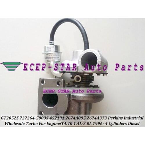 GT2052S 727264 727264-5003S 452191 452191-0003 2674A095 2674A373 Turbo Turbocharger For Perkin Industrial T4.40 1.4L-2.0L 1996