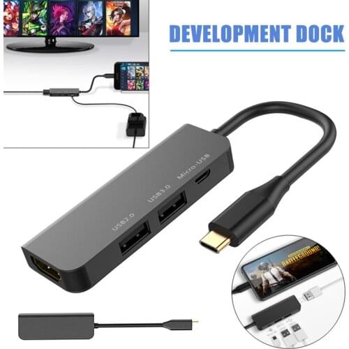 4-in-1 Type-C Hub to 4K HDMI-compatible USB 3.0/2.0/Micro USB Converter Adapter Cable Portable Multi-function Hub For Laptop