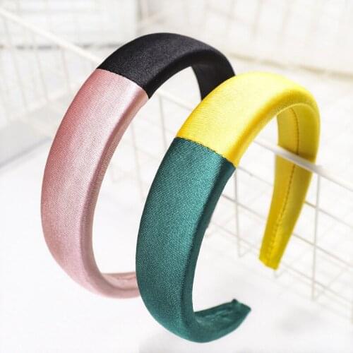 Vintage Spomge Patchwork Bezel Hair Bands For Women Hair Clips Hoop Hairband Headband Girls Hair Accessories opaska do wlosow