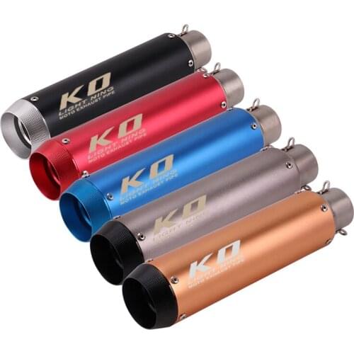 51mm Universal Motorcycle Exhaust Muffler Without Silencer 324mm Stainless Steel Exhaust System For ATV Street Bike