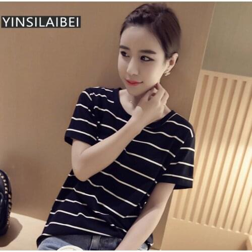 YINSILAIBEI Womens Striped T-shirts