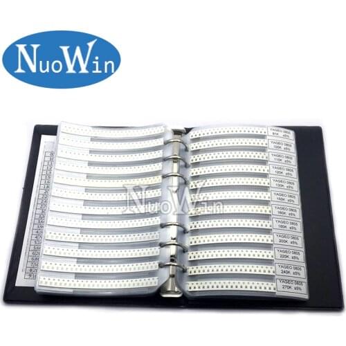 0805 5% SMD Resistor Sample Book 1/8W 0R-20M 177valuesx25pcs=4425pcs Resistor Kit 0R~20M 0R 1R-20M