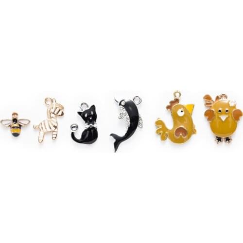 1 Piece Zinc alloy Enamel Animal Series Charms Pendants Fit Necklace Bracelet Earrings For Women DIY Jewelry Making 15-27mm