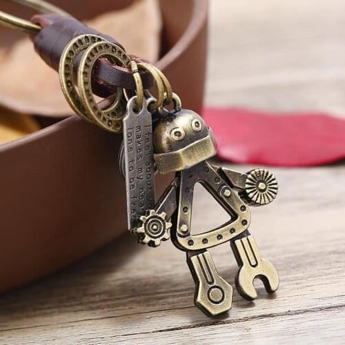 2021 Innovative Pendant Keyring Eye-catching Vintage Miniature Robot Retro Style Miniature Robot Retro Key Pendant for Gifts