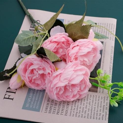 32cm Beautiful Rose Peony Artificial Silk Flowers Small Bouquet Flores Home Party Spring Wedding Flowers Decoration Fake Flowers