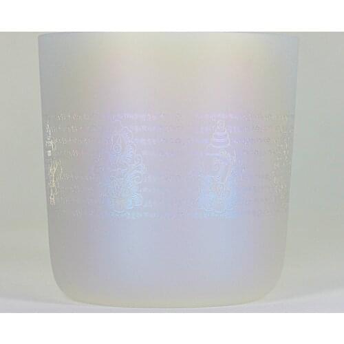 5.25" quartz crystal singing bowl with frosted+design C note 5th octave