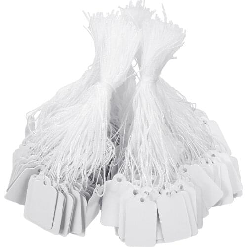 500pcs Price Labels Garment Tags Rectangular Label Tie String Jewelry Clothes Display Merchandise Price Tags Paper Cards 24x14mm