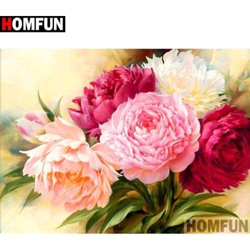 HOMFUN Full Square/Round Drill 5D DIY Diamond Painting "flower" Embroidery Cross Stitch 5D Home Decor A00558