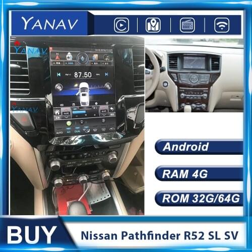 2 Din Android Car Radio Tesla Style For Nissan Pathfinder R52 SL SV 2012-2020 Car Auto Audio Vertical Screen GPS Navigation