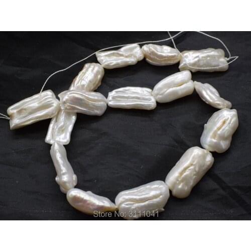 Freshwater pearl white biwa reborn keshi 22-28mm AA 15inch FPPJ wholesale beads nature loose beads for DIY jewelry