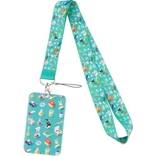 Flyingbee X2216 Student Learning Accessories Chemistry Theme Lanyard Card Set Mobile Phone Badge Keys Ring Holder Jewelry