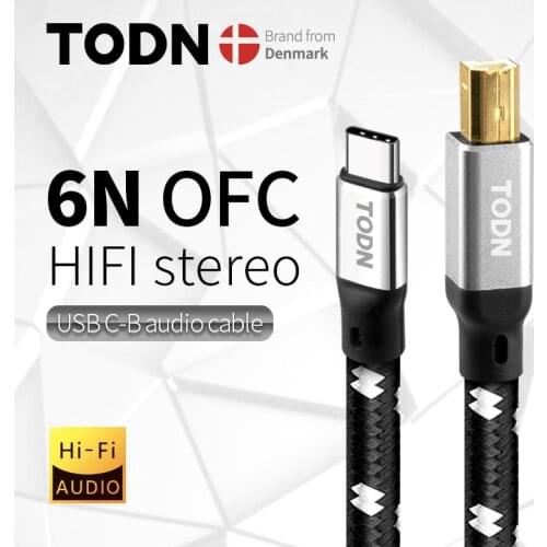 Todn usb dac cable type c to type b hifi Stereo cable 6N OFC Data audio digital Cable for mobile phone dac