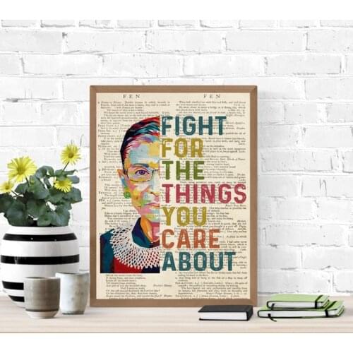 Canvas Painting Fight For The Things You Care About ,Empowering Feminism Dictionary Nordic Poster Canvas Print Wall Art Decor