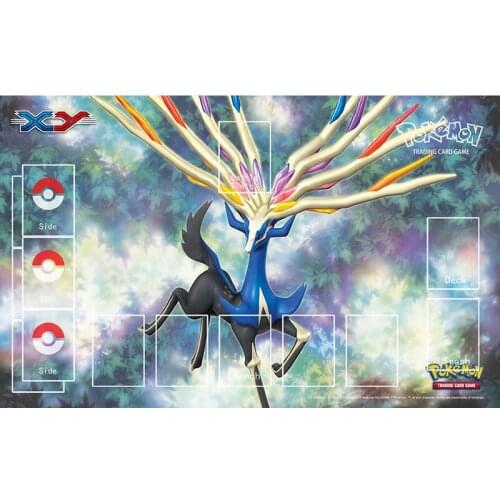 Mat PTCG Acessories Gifts Xerneas Playmat Pokemon Crad Game Mat Animal Deer Pattern Mouse Pad Toys for Gamers