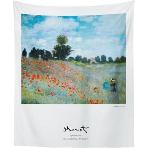 Small Monet Scenic Painting Tapestry Wall Hanging Abstract Painting Art Wall Hanging Beautiful Landscape Livingroom Decor Crafts