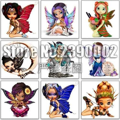 Cartoon 5d Diy Diamond Painting Cross Stitch Diamond Embroidery Full Mosaic Gifts Wall Stickers butterfly fairy Picture Decor