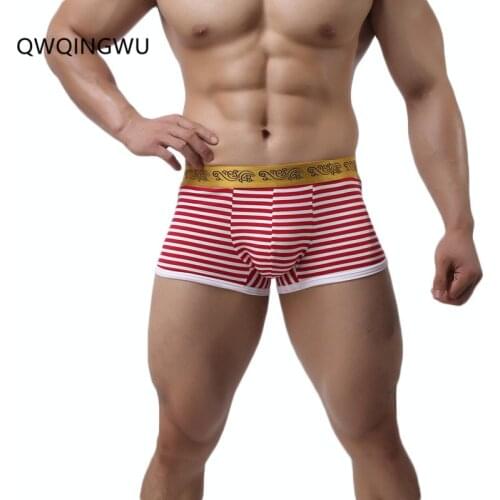 Fashion Sexy Underwear Mens Boxer Modal Striped Soft Man Underwear Fringe Underpants ropa interior hombre Boxers Underpants