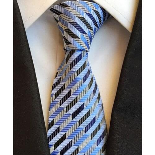 8cm Men Woven Tie Unique Wheat Striped Necktie