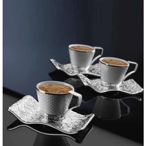 Handmade Espresso Turkish Coffee Set Copper Cups Saucers Handcrafted Luxury Gift For Mom