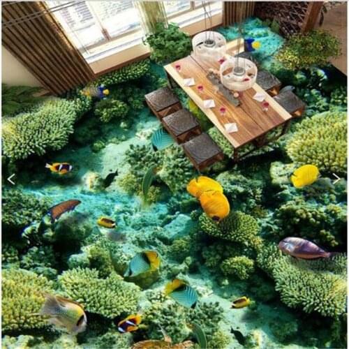 Customized floor 3d waterproof wearable living room bedroom bathroom PVC wallpaper self-adhesive floor decoration Papel de pared