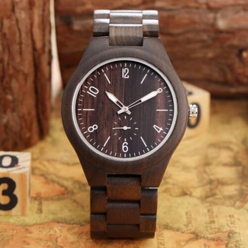 2020 New Mens Handmade Wood Wristwatches Arabic Numerals Male Clock Full Natural Wooden Strap Quartz Watch with Box Dropshipping